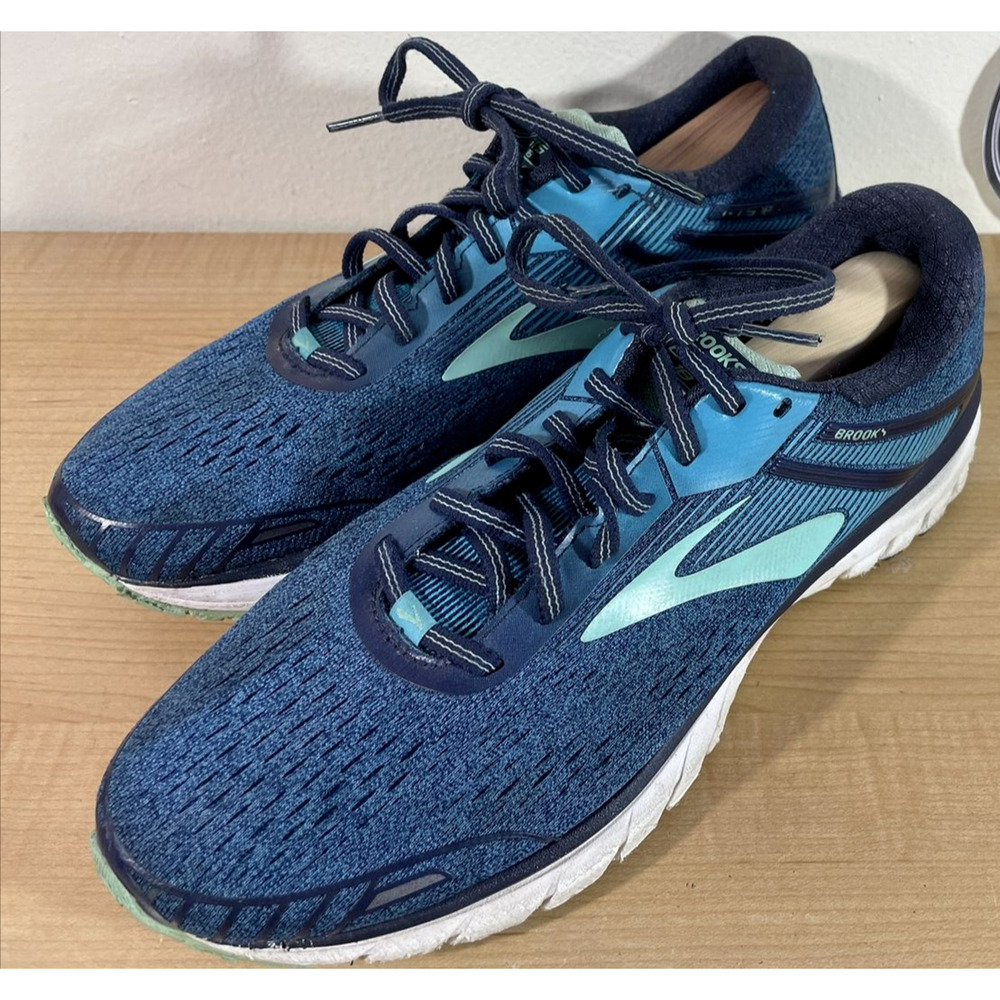 Brooks Running Shoes Adrenaline 10 Blue Training Gym Women's Sneakers Lace Up